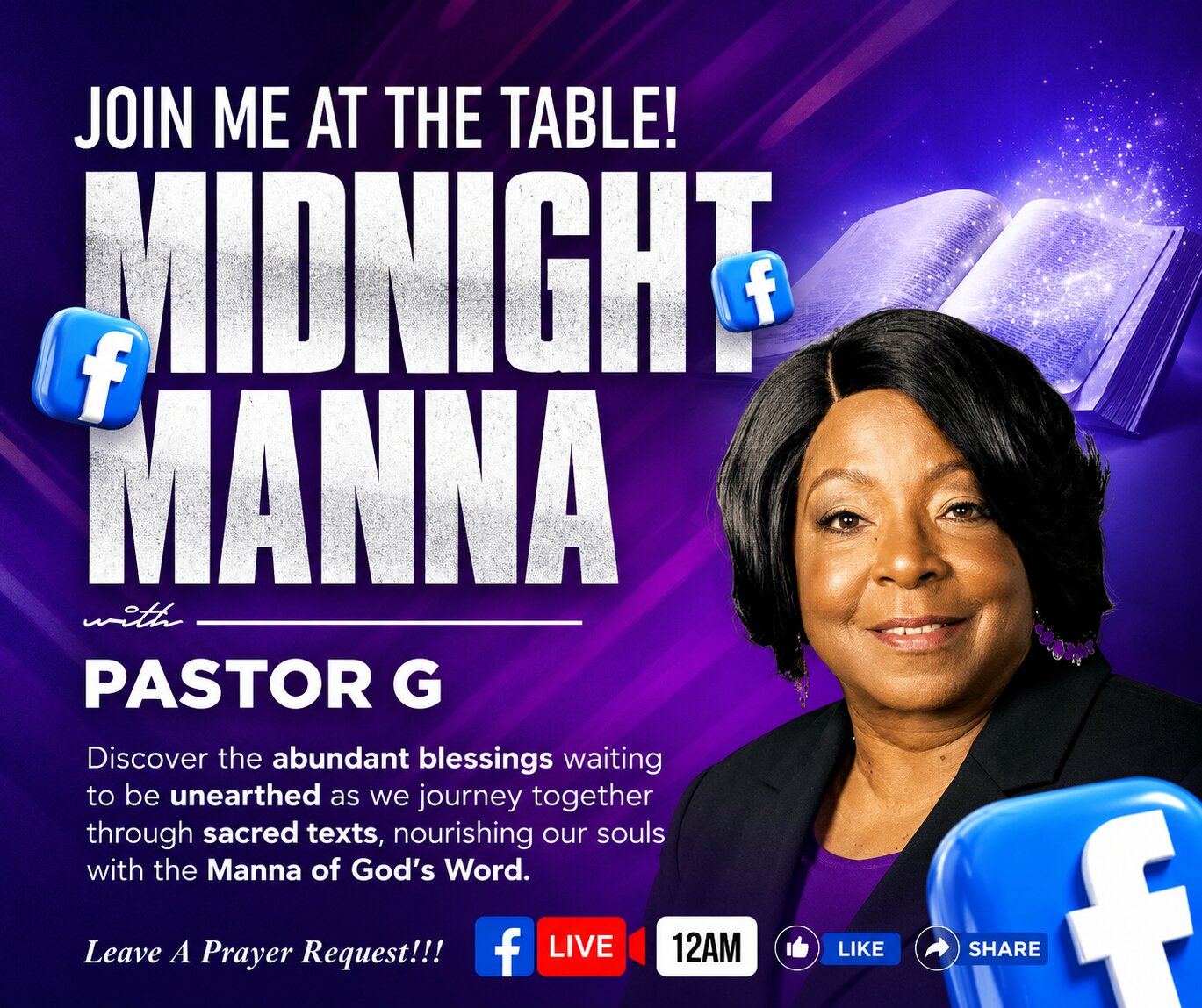 Midnight Manna weekly Bible teaching broadcast with Overseer Mamie V. Gamble